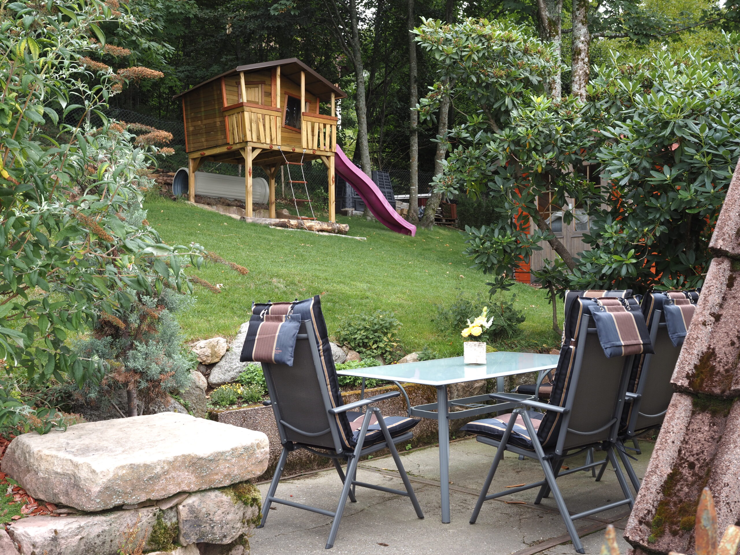 Terrasse hinten Ferienhaus Sasbachwalden